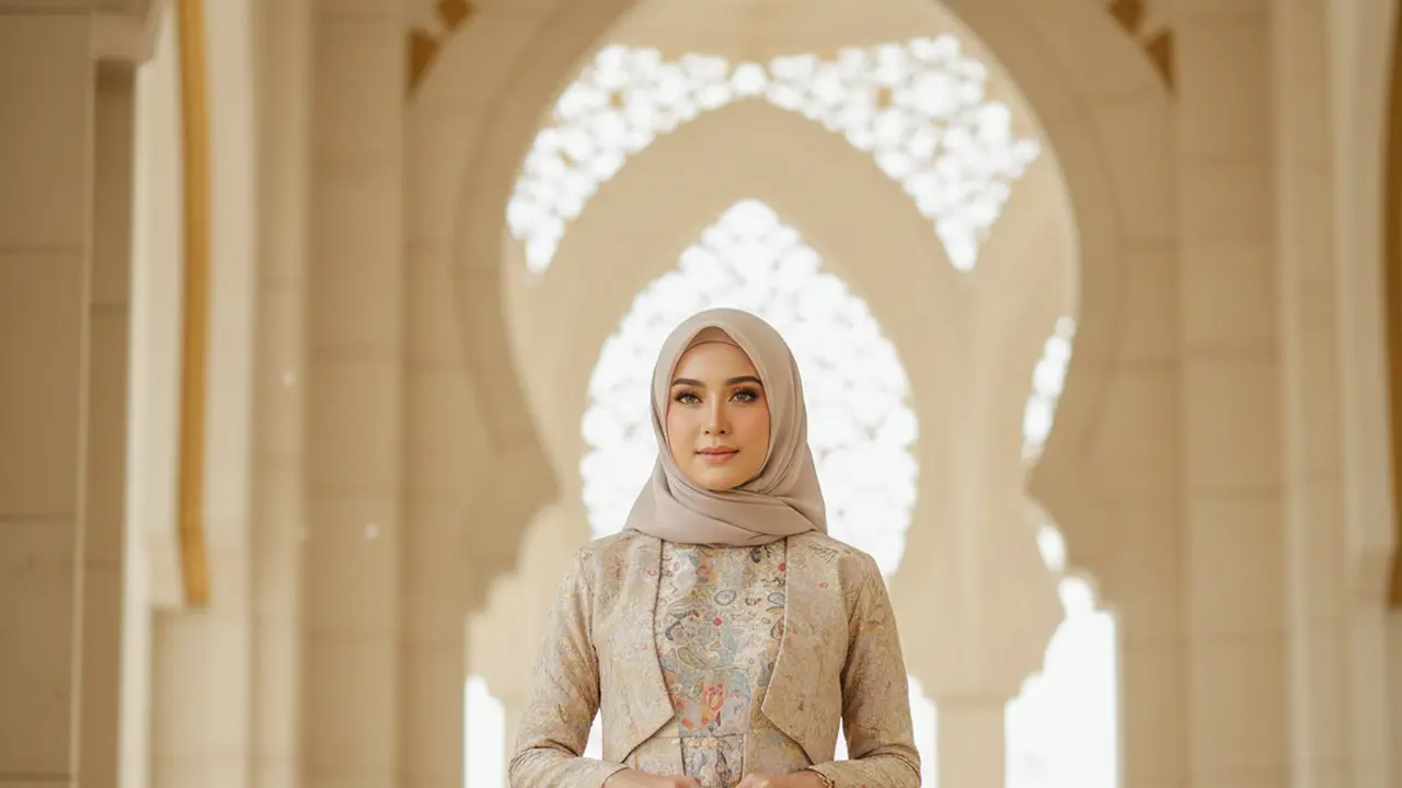 Model Gamis Brokat Cardigan untuk Tampil Anggun