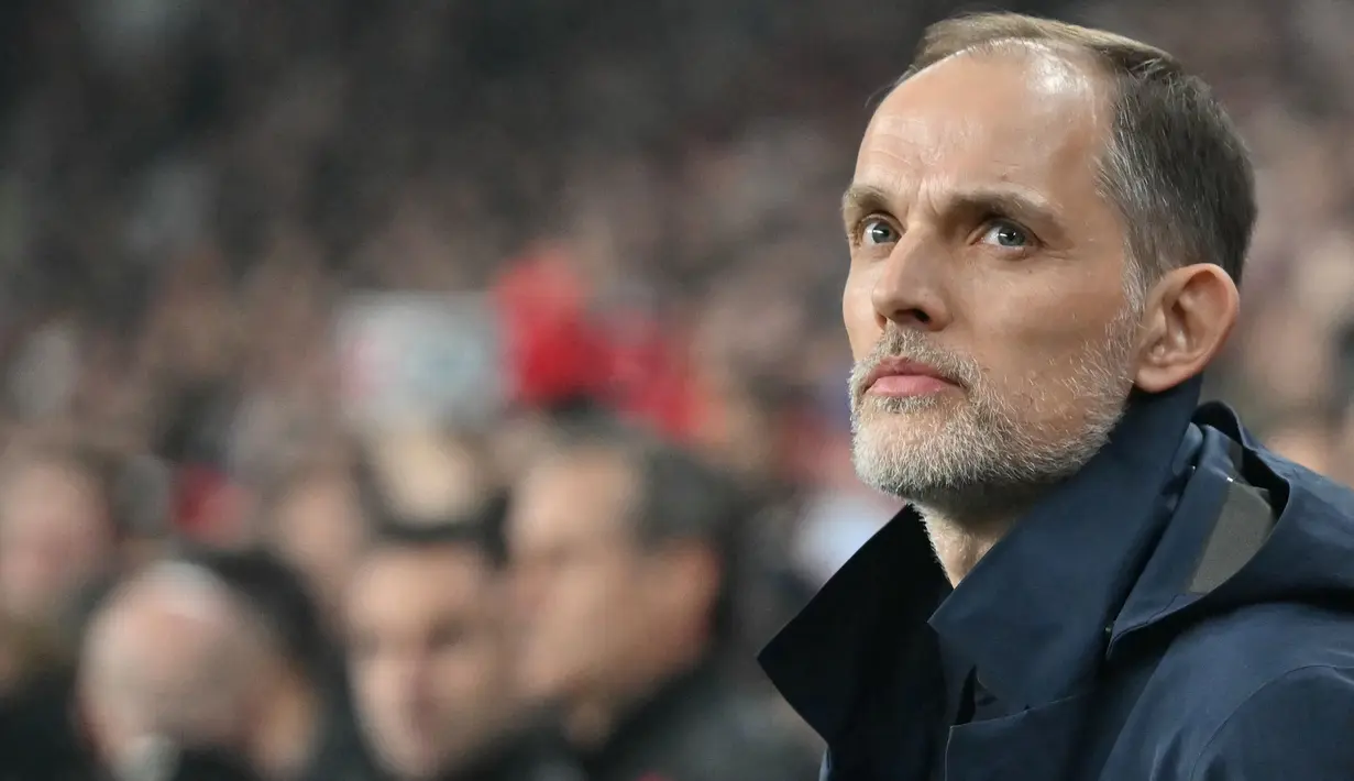 Pelatih baru Timnas Inggris, Thomas Tuchel memimpin laga Kualifikasi Piala Dunia 2026 melawan Albania di Wembley Stadium, London, Jumat (21/03/2025) waktu setempat. (AFP/Glyn Kirk)