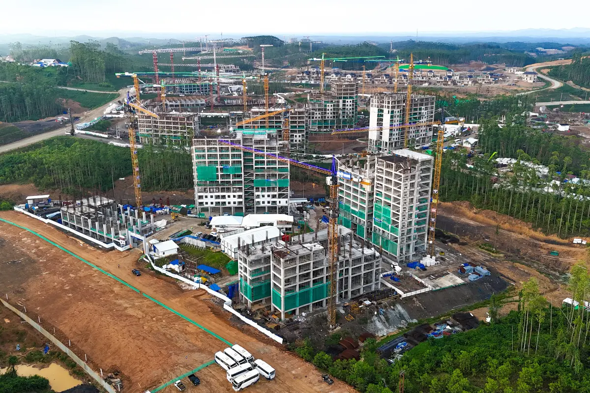 Pembangunan hunian untuk Aparatur Sipil Negara (ASN), atau rumah PNS dan TNI/Polri di Ibu Kota Nusantara (IKN). (Foto: Kementerian PUPR)