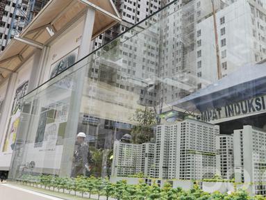 Maket pembangunan wisma Atlet di Kemayoran, Jakarta, Minggu (26/03/2017). Wisma Atlet yang pembangunan nya telah mencapai 70 persen ini dipersiapkan untuk Asian Games 2018. (Bola.com/M Iqbal Ichsan)