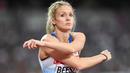 Atlet cantik asal Ingris, Meghan Beesley tengah bersiap mengikuti lari 400m putri pada ajang IAAF World Championships 2017 di London Stadium, (7/8/2017). (AFP/Kirill Kudryavtsev)