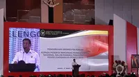 Menko Polhukam Wiranto memberikan sambutan di Rakornas Bidang Kewaspadaan Nasional Dalam Penyelenggaraan Pemilu Tahun 2019', Jakarta Barat. (Merdeka.com)