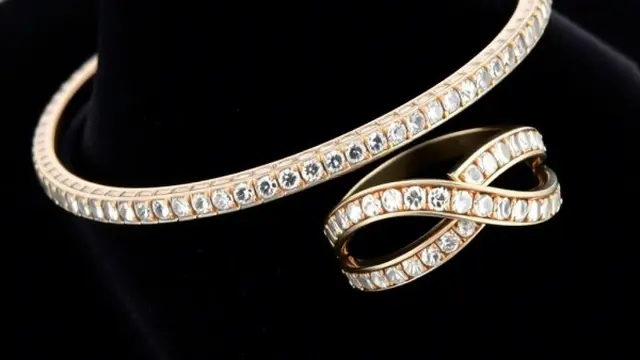 Set Gelang dan Cincin Berlian Tennis