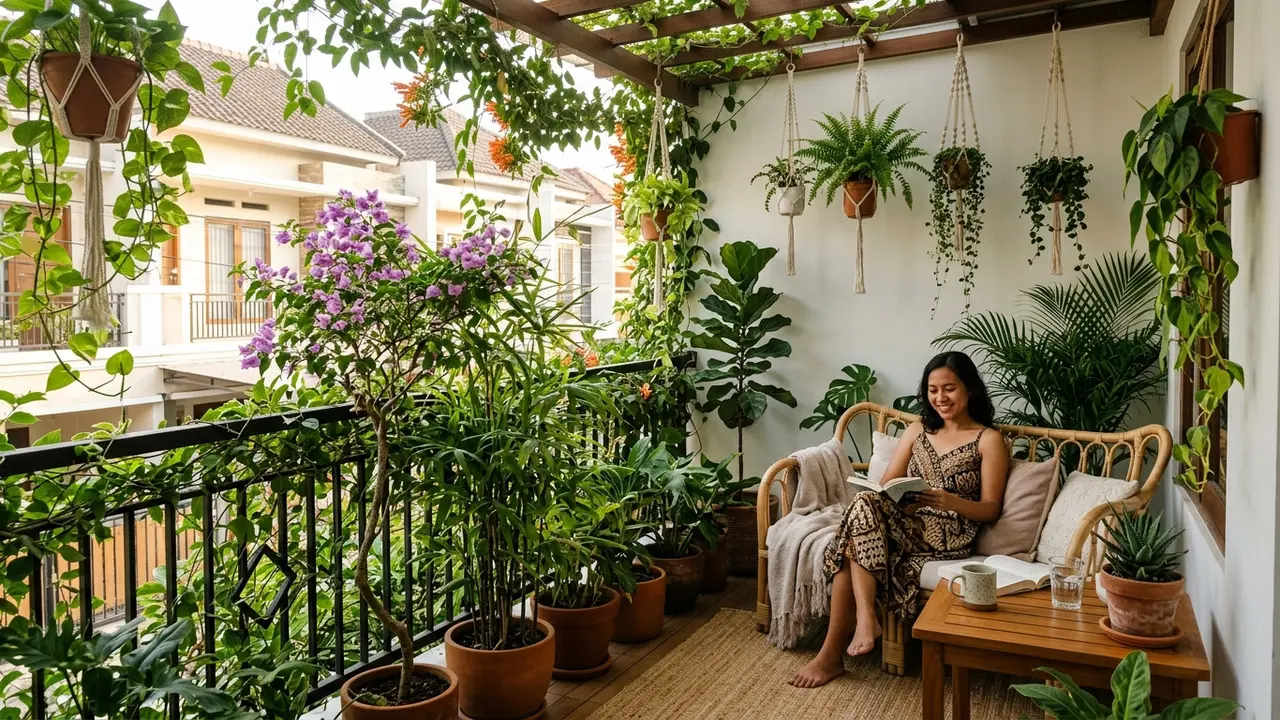 Tanaman yang Bisa Memberikan Privasi di Balkon (AI Generated)