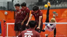 Tim kuadran putra sepak takraw Indonesia saat beraksi di Asian Games 2026, Jumat (2/10/2026). (NOC Indonesia)