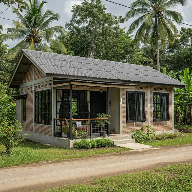 Desain Rumah 1 Lantai Tanpa Sekat di Desa