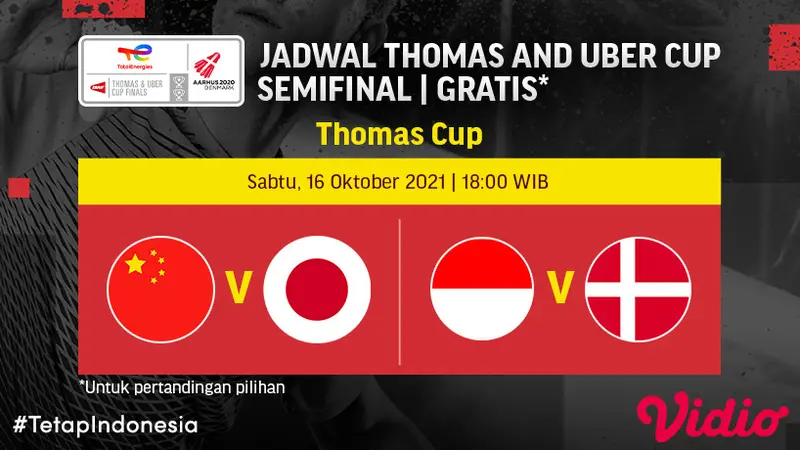 Semifinal Thomas Cup 2020 : Jepang vs China