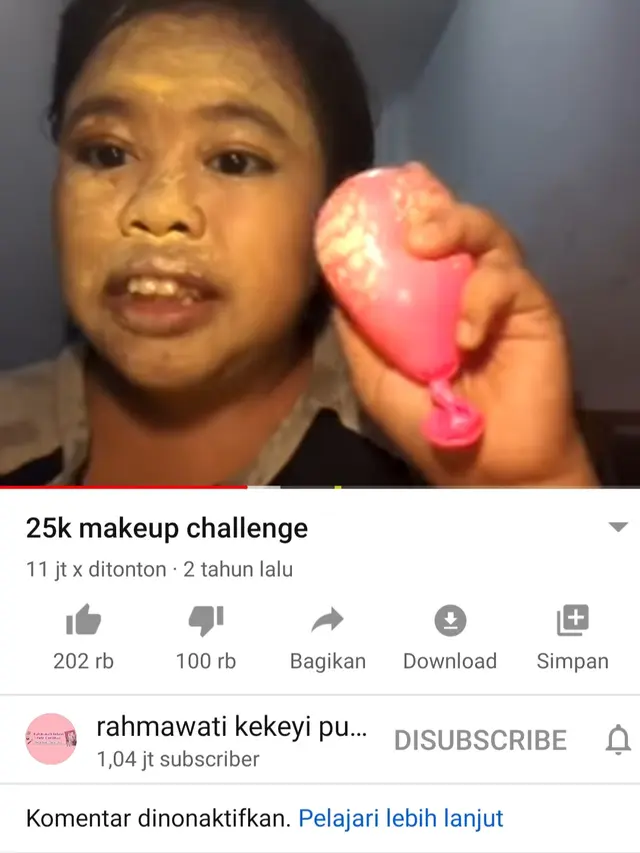 Unggahan Rahmawati Kekeyi. (Foto: YouTube Rahmawati Kekeyi Putri Cantikka)