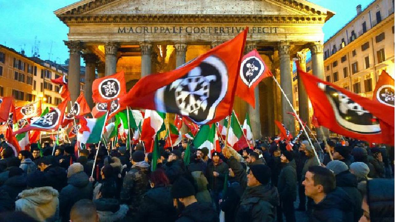 Ilustrasi bendera neo-fasisme (AFP Photo / Andreas Solaro)