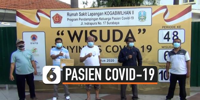 VIDEO: 64 Pasien Covid-19 di Surabaya Ikuti 'Wisuda'