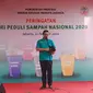 Gubernur DKI Jakarta Anies Baswedan menghadiri peringatan Hari Peduli Sampah Nasional (HPSN) di Cempaka Putih, Jakarta Pusat, Jumat (21/2/2020). (Liputan6.com/ Ika Defianti)