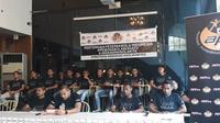 APPI dan pemain perwakilan 18 klub Liga 1 menggelar konferensi pers di Hotel Century, Jakarta, Selasa (25/9/2018). (KLY Sports/Fitri Apriani)