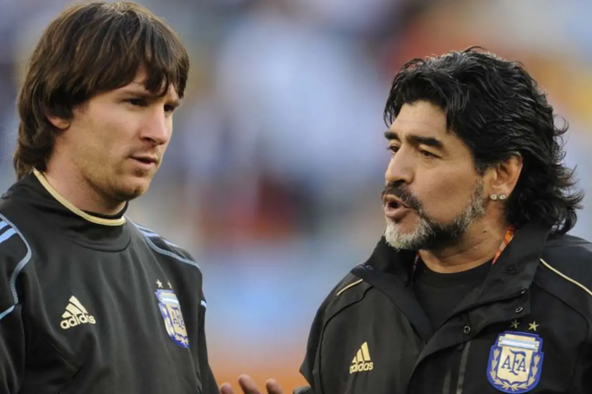Lionel Messi dan Diego Maradona (Liputan6.com)