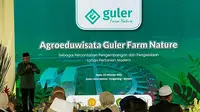 Wakil Presiden RI, KH Ma'ruf Amin saat meresmikan Agroeduwisata Guler Farm Nature yang berlokasi di Desa Kanda Wati, Kecamatan Gunung Kaler, Kabupaten Tangerang, Banten.