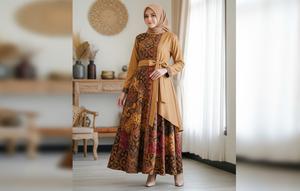 Model Gamis Batik Kombinasi Kain Polos Terbaru 2026/AI