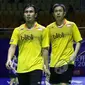 Ganda putra Indonesia Hendra Setiawan/Mohammad Ahsan gagal ke perempat final China Open Super Series Premier 2015, Kamis (12/11/2015). (Liputan6.com/Humas PP PBSI)