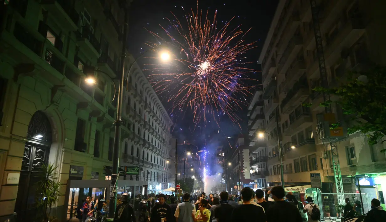 Sebelumnya, pada 2023 , Napoli memenangkan Scudetto ketiga mereka dalam sejarah klub dan yang pertama dalam 33 tahun. (Alberto PIZZOLI/AFP)