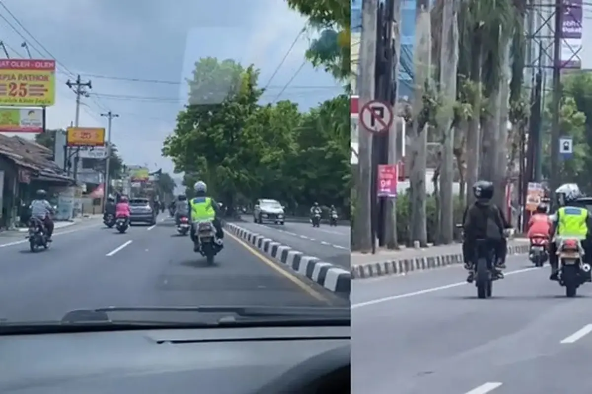 Diduga Usai Kena Tilang, Pemotor Ini Dikejar oleh Polisi yang Berbeda