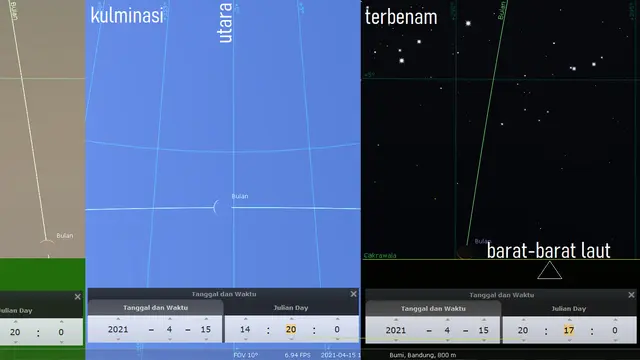 Apoge Bulan 15 April 2021. Sumber: Stellarium PC 0.20.4 via LAPAN.go.id