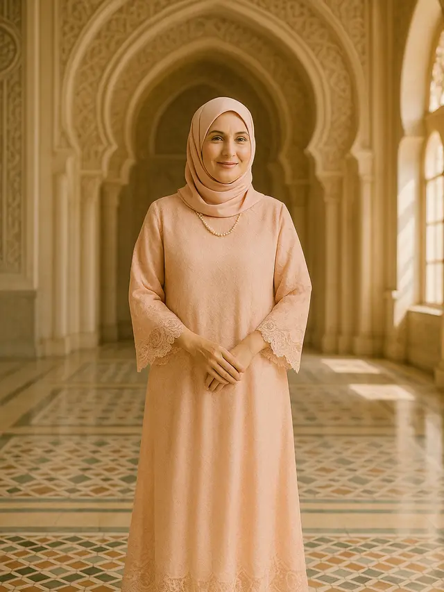 Gamis Embos untuk Kondangan Ibu-Ibu Usia 50 Tahunan