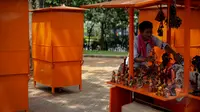 Sejumlah kios telah disiapkan Pemprov DKI di Food & Culture Park Lenggang Jakarta, Lapangan parkir IRTI Monas, Jakarta, Kamis (14/5/2015). Rencananya Gubernur Basuki akan meresmikan tempat tersebut awal Juni. (Liputan6.com/Faizal Fanani)