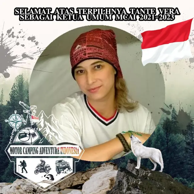 Vera Lasut sebagai Ketua Umum Motor Camping Adventure Indonesia (MCAI)