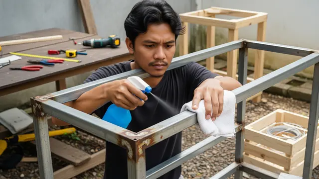 Pemilihan dan Pembersihan Rangka Rak untuk Kandang Burung Puyuh (Gemini AI)