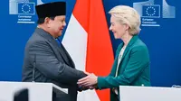 Presiden Prabowo Subianto dalam pertemuan dengan Komisioner Perdagangan dan Keamanan Ekonomi Komisi Eropa, (Dok Kemenko Perekonomian)