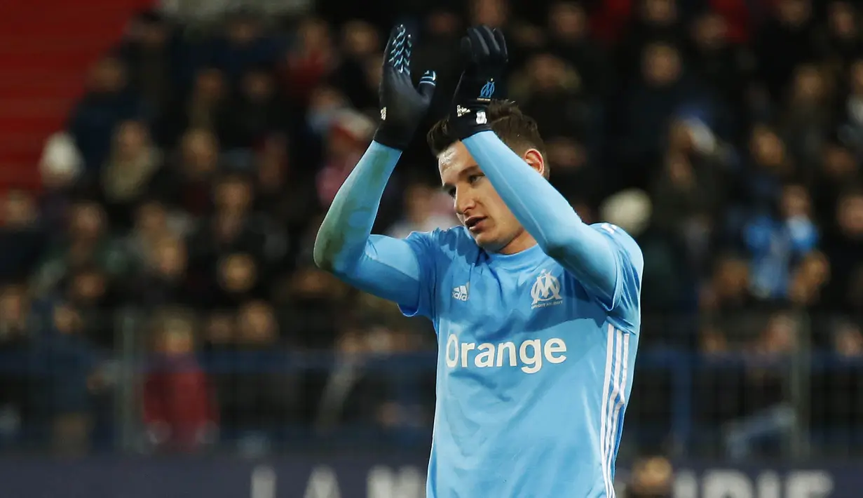 7. Florian Thauvin (Olympique de Marseille) - 10 Gol (1 Penalti). (AFP/Charly Triballeau)