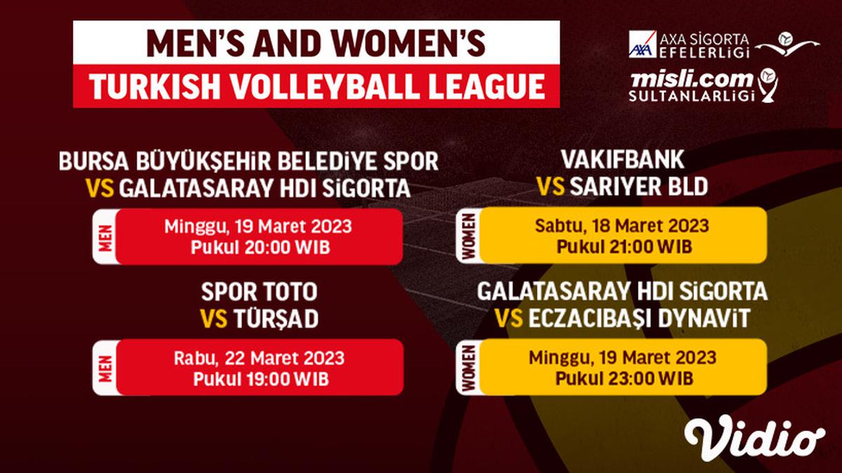 Tonton Live Streaming Men’s and Women’s Turkish Volleyball League, Live