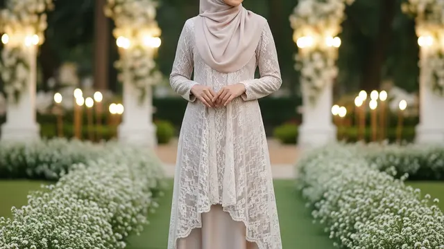 Model Gamis Brokat Satin Timeless