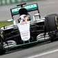 Mobil Mercedes yang dikendarai Lewis Hamilton. (Mark Thompson / GETTY IMAGES NORTH AMERICA / AFP)