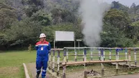 Komisaris Utama PT Pertamina Geothermal Energy Tbk (PGE) Sarman Simanjorang di Kamojang. Foto: Nurmayanti