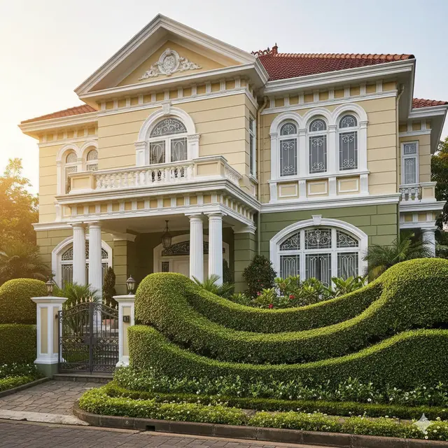 Model Rumah dengan Pagar Teh-Tehan (Foto: Gemini AI)