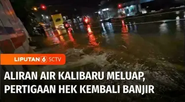 Sementara itu, meluapnya aliran air Kalibaru di pertigaan Hek, Kramat Jati, Jakarta Timur, membuat banjir kembali menggenang. Akibatnya lalu lintas di jalan raya Bogor menuju Kramat Jati terganggu.