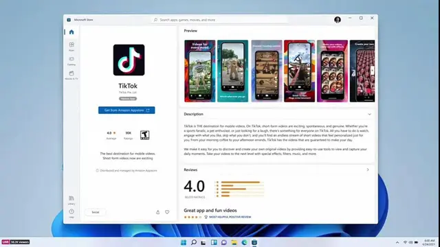 Aplikasi TikTok di Microsoft Store