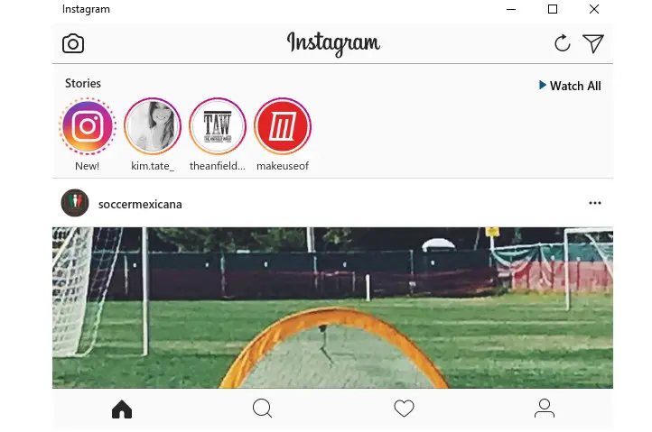 Aplikasi Instagram pada Windows (sumber: Make Use Of)
