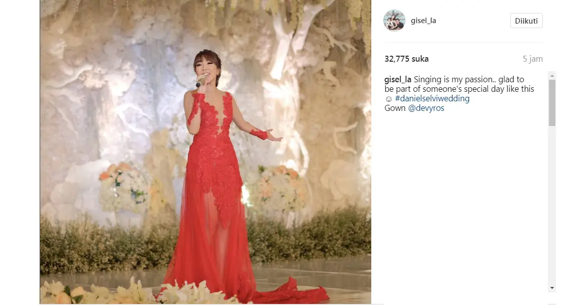 Gisel tampil di acara pernikahan (Foto: Instagram)