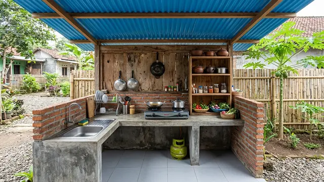 Model Dapur Sederhana Ukuran 2x2 di Kampung yang Fungsional
