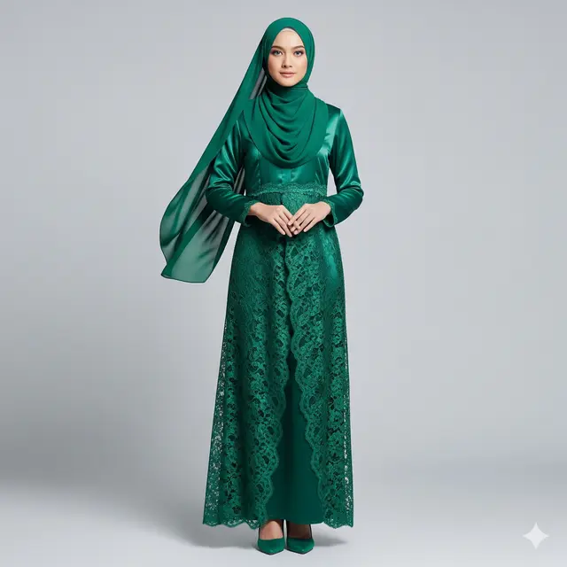 Model Gamis Syari Brokat Kombinasi Satin Pilihan Terbaik. Gemini