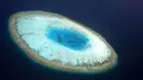 Pulau Ini berbentuk mata manusia,  Sungguh luar biasa, lengkap dengan retina dan iris mata, dapat ditemukan di Maladewa. (Foto: Mohamed Shareef)