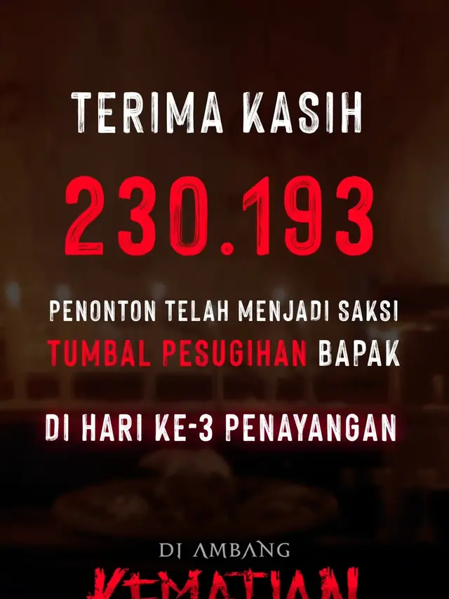 Jumlah penonton film Di Ambang Kematian. (Foto: Dok. Twitter @bicaraboxoffice)