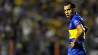 Striker Boca Juniors asal Argentina, Carlos Tevez. (AFP/Alejandro Pagni)