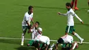 Ekspresi Muhammad Abduh Lestaluhu (3) setelah encetak gol pertama Indonesia U-23.  (Bola.com/Arief Bagus)