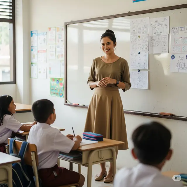 Model Baju Khaki Guru Wanita PNS Terbaru. Foto: Gemini