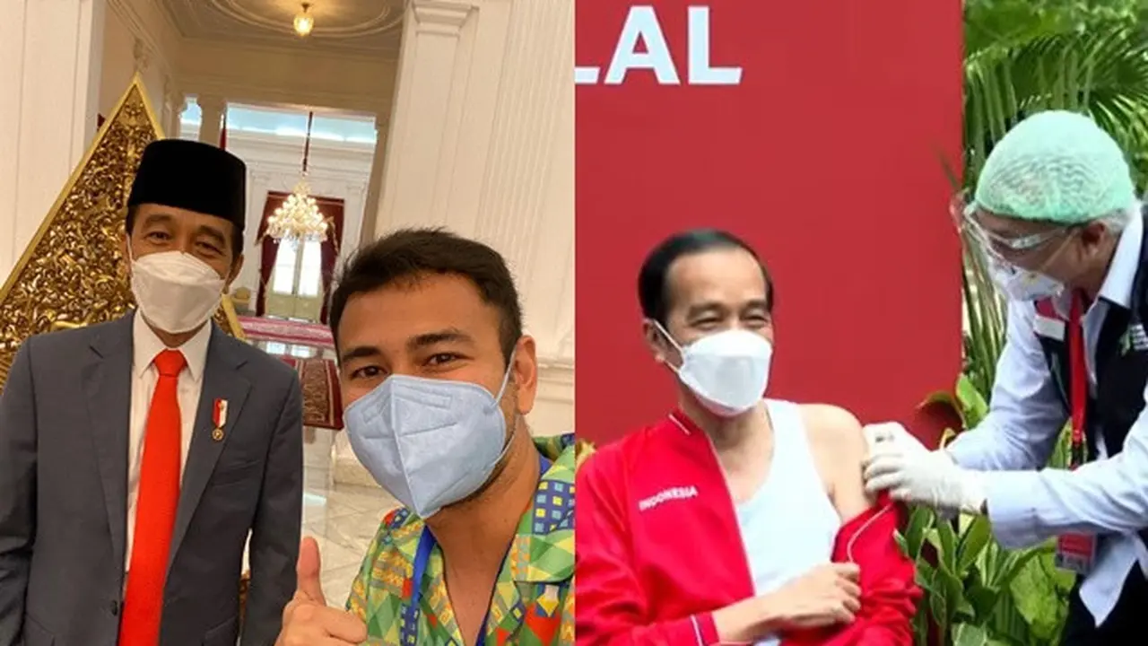 8 Momen Presiden Jokowi dan Raffi Ahmad Suntik Vaksin COVID-19 Sinovac Dosis Kedua