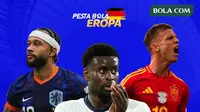 Euro 2024 - Memphis Depay, Marc Guehi, Dani Olmo (Bola.com/Adreanus Titus)