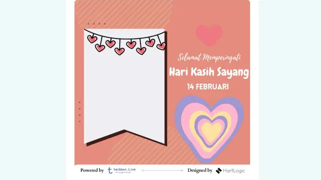 Twibbon Valentine Day atau Hari Valentine yang akan dirayakan 14 Februari 2023 mendatang.