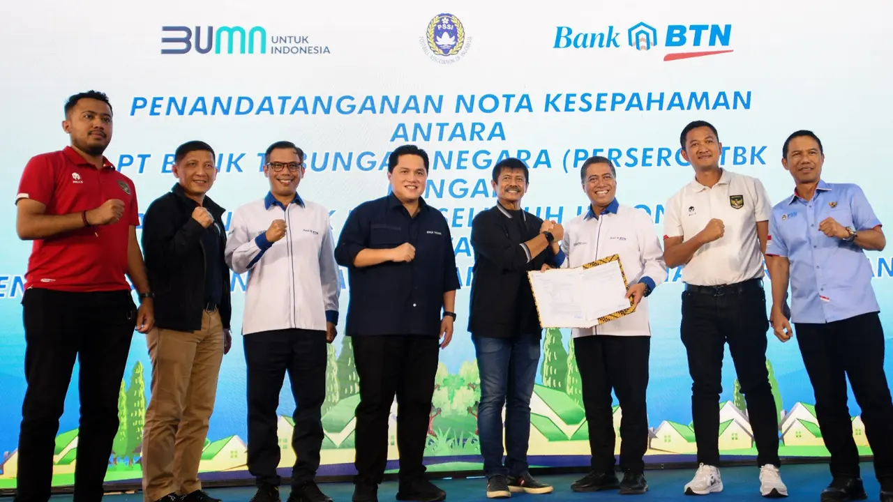 Ketua Umum PSSI Erick Thohir mengapresiasi peran PT Bank Tabungan Negara (Persero) Tbk (BTN) yang terus melakukan keberlanjutan program pembiayaan rumah rakyat.