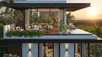 Model Rumah Sederhana Tapi Mewah dengan Atap Datar dan Rooftop/Gemini AI